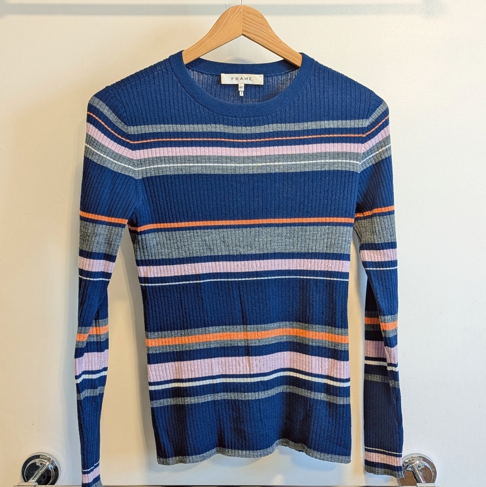FRAME adorable Navy Stripe Sweater - Small